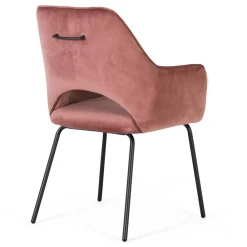 Wohnen Küchenstühle|Esszimmerstühle*Armlehnenstuhl in Altrosa Samt - Flawia (2er Set)