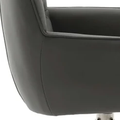 Wohnen Wohnzimmerstühle*Armlehnenstuhl in Anthrazit Leder - Carbonaro (2er Set)