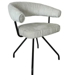 Wohnen Küchenstühle|Esszimmerstühle*Armlehnenstuhl in Beige Chenille - Florina (2er Set)