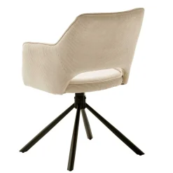 Wohnen Wohnzimmerstühle*Armlehnenstuhl in Creme Cord - Makimona (2er Set)