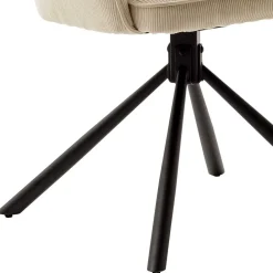 Wohnen Wohnzimmerstühle*Armlehnenstuhl in Creme Cord - Makimona (2er Set)