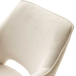 Wohnen Wohnzimmerstühle*Armlehnenstuhl in Creme Cord - Makimona (2er Set)