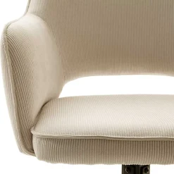 Wohnen Wohnzimmerstühle*Armlehnenstuhl in Creme Cord - Makimona (2er Set)