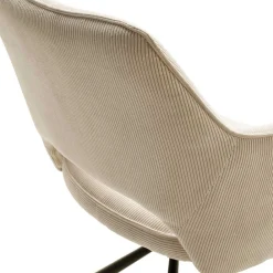 Wohnen Wohnzimmerstühle*Armlehnenstuhl in Creme Cord - Makimona (2er Set)