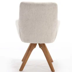 Wohnen Küchenstühle|Esszimmerstühle*Armlehnenstuhl in Creme Strukturstoff - Crystoga (2er Set)