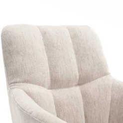 Wohnen Küchenstühle|Esszimmerstühle*Armlehnenstuhl in Creme Strukturstoff - Crystoga (2er Set)