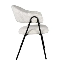 Wohnen Armlehnenstuhl in Cremeweiß Boucle - Farmer (2er Set)