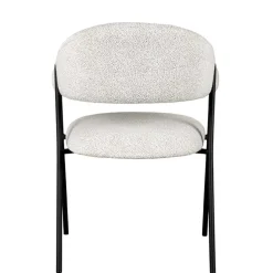 Wohnen Armlehnenstuhl in Cremeweiß Boucle - Farmer (2er Set)