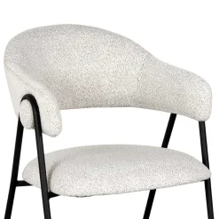 Wohnen Armlehnenstuhl in Cremeweiß Boucle - Farmer (2er Set)