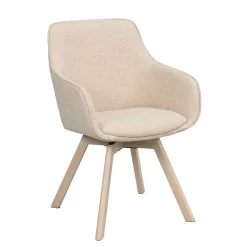 Wohnen Wohnzimmerstühle*Armlehnenstuhl in Cremeweiß Stoff - Systrem (2er Set)