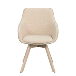 Wohnen Wohnzimmerstühle*Armlehnenstuhl in Cremeweiß Stoff - Systrem (2er Set)