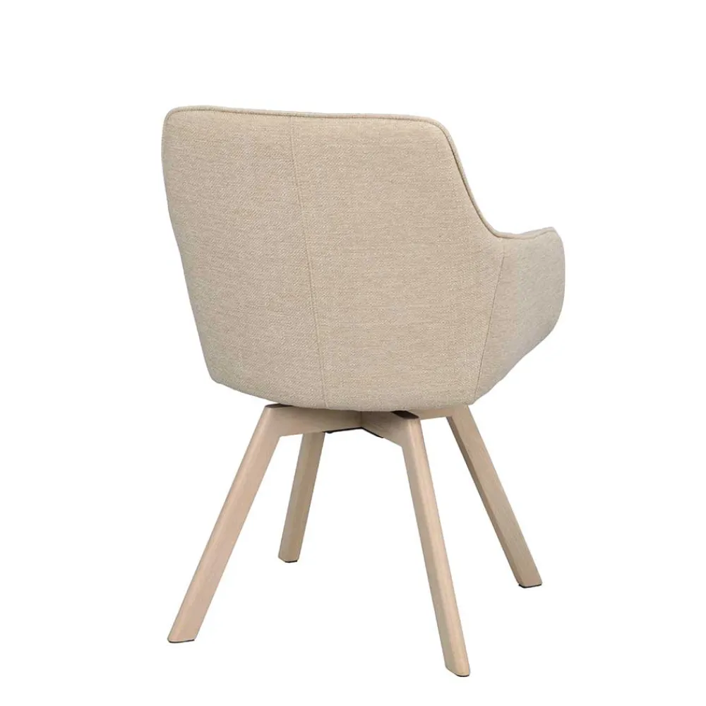 Wohnen Wohnzimmerstühle*Armlehnenstuhl in Cremeweiß Stoff - Systrem (2er Set)