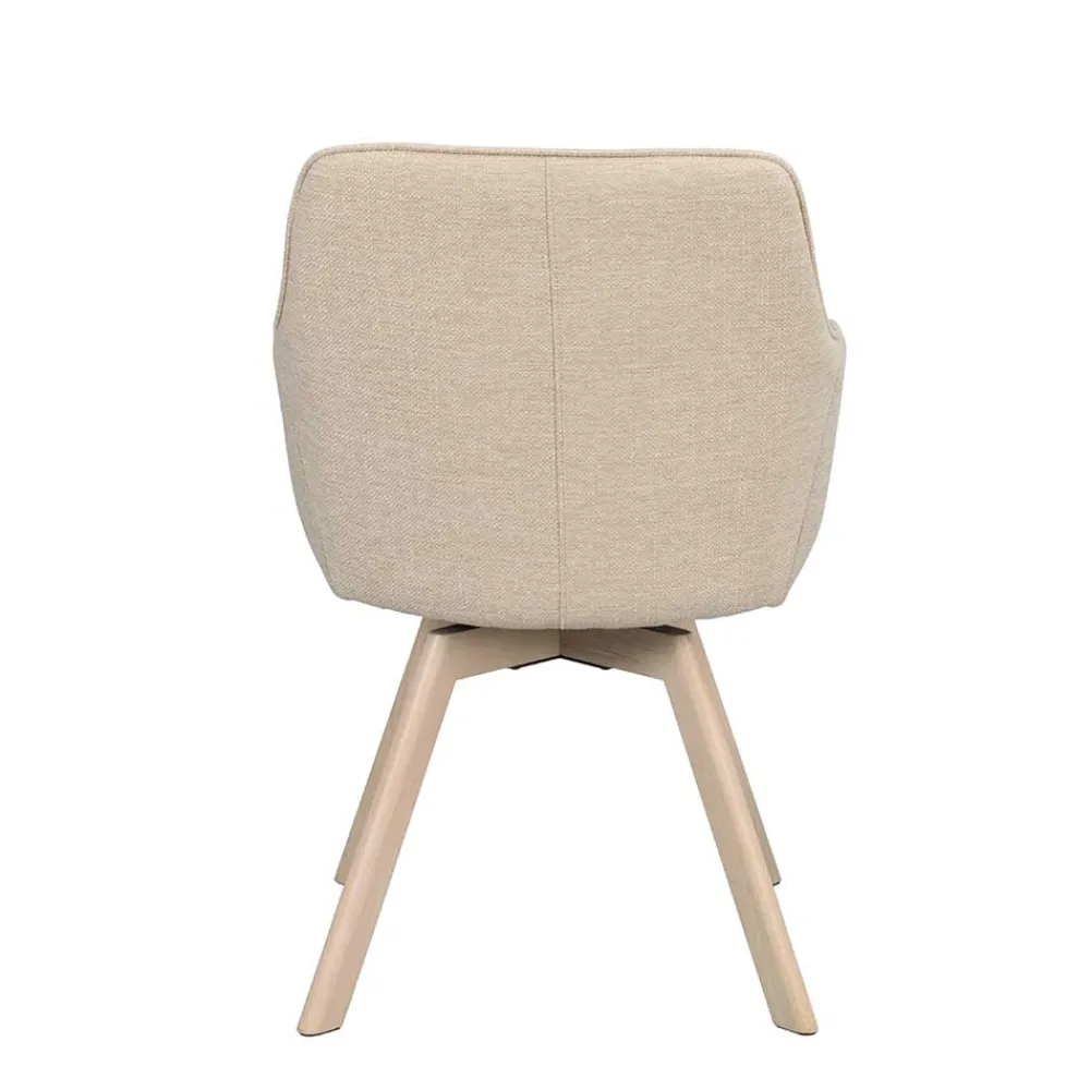 Wohnen Wohnzimmerstühle*Armlehnenstuhl in Cremeweiß Stoff - Systrem (2er Set)