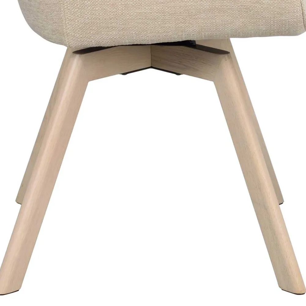 Wohnen Wohnzimmerstühle*Armlehnenstuhl in Cremeweiß Stoff - Systrem (2er Set)