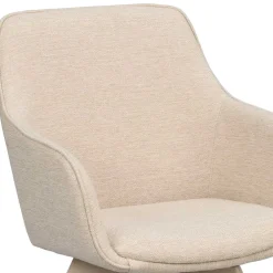 Wohnen Wohnzimmerstühle*Armlehnenstuhl in Cremeweiß Stoff - Systrem (2er Set)