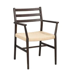 Wohnen Massivholzmöbel|Rattanmöbel*Armlehnenstuhl in Eiche Dunkel - Gardaz