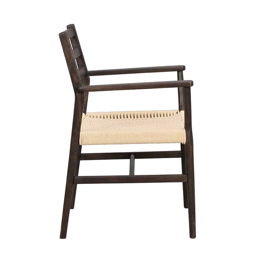 Wohnen Massivholzmöbel|Rattanmöbel*Armlehnenstuhl in Eiche Dunkel - Gardaz