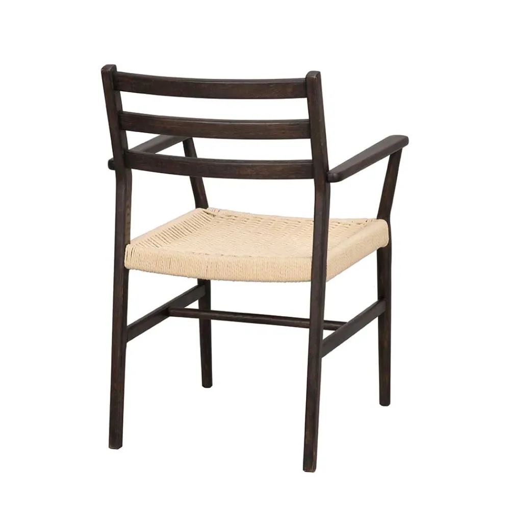 Wohnen Massivholzmöbel|Rattanmöbel*Armlehnenstuhl in Eiche Dunkel - Gardaz