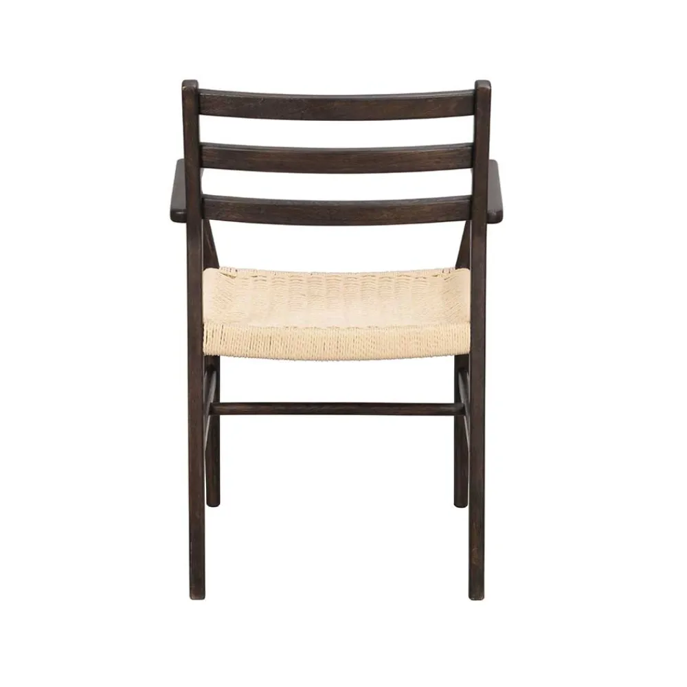 Wohnen Massivholzmöbel|Rattanmöbel*Armlehnenstuhl in Eiche Dunkel - Gardaz