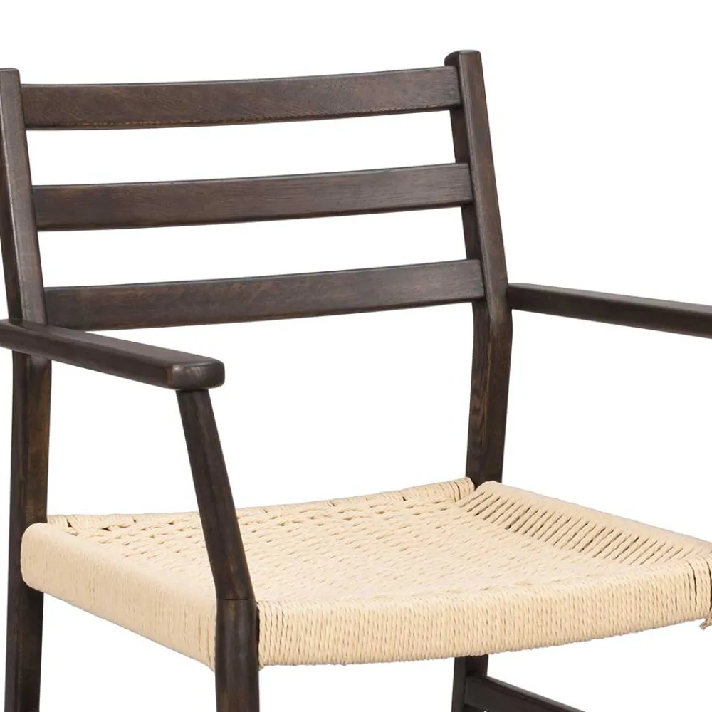 Wohnen Massivholzmöbel|Rattanmöbel*Armlehnenstuhl in Eiche Dunkel - Gardaz