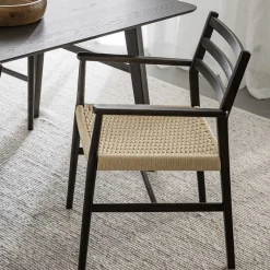 Wohnen Massivholzmöbel|Rattanmöbel*Armlehnenstuhl in Eiche Dunkel - Gardaz