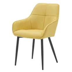 Wohnen Armlehnenstuhl in Gelb Leinenstoff - Campiona