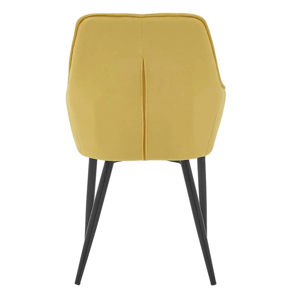 Wohnen Armlehnenstuhl in Gelb Leinenstoff - Campiona