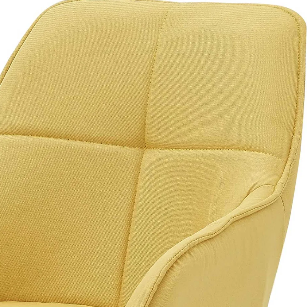 Wohnen Armlehnenstuhl in Gelb Leinenstoff - Campiona