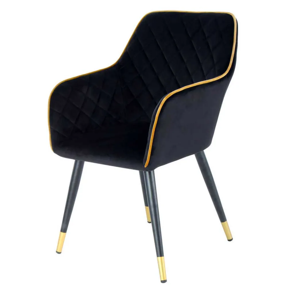 Wohnen Wohnzimmerstühle*Armlehnenstuhl in Schwarz und Gold - Scope