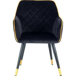 Wohnen Wohnzimmerstühle*Armlehnenstuhl in Schwarz und Gold - Scope