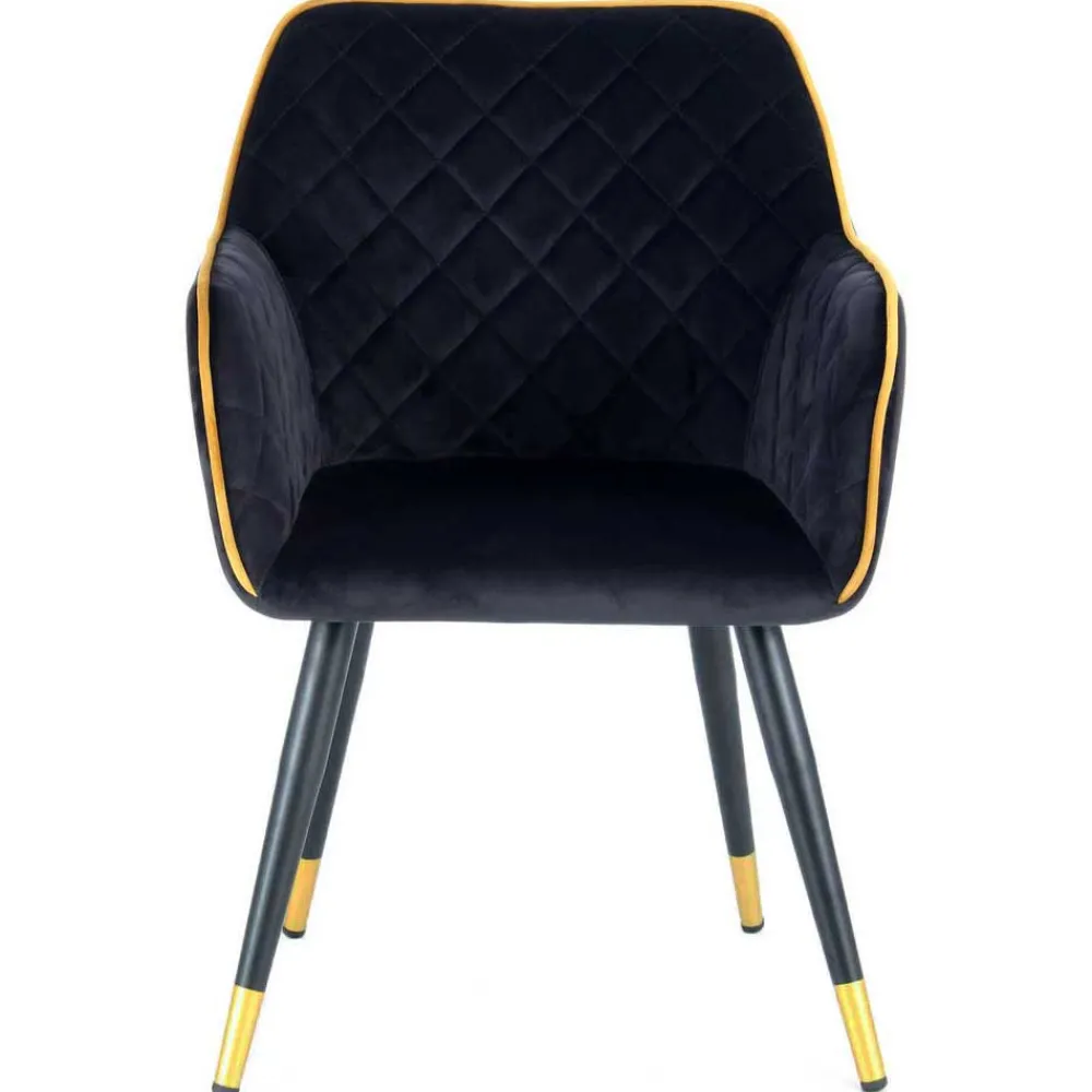 Wohnen Wohnzimmerstühle*Armlehnenstuhl in Schwarz und Gold - Scope