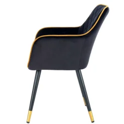 Wohnen Wohnzimmerstühle*Armlehnenstuhl in Schwarz und Gold - Scope