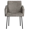 Wohnen Schwarze Möbel|Graue Möbel*Armlehnenstuhl in Taupe Webstoff - Kalindo (2er Set)