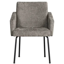 Wohnen Schwarze Möbel|Graue Möbel*Armlehnenstuhl in Taupe Webstoff - Kalindo (2er Set)