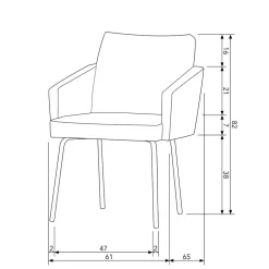 Wohnen Schwarze Möbel|Graue Möbel*Armlehnenstuhl in Taupe Webstoff - Kalindo (2er Set)