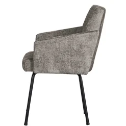 Wohnen Schwarze Möbel|Graue Möbel*Armlehnenstuhl in Taupe Webstoff - Kalindo (2er Set)