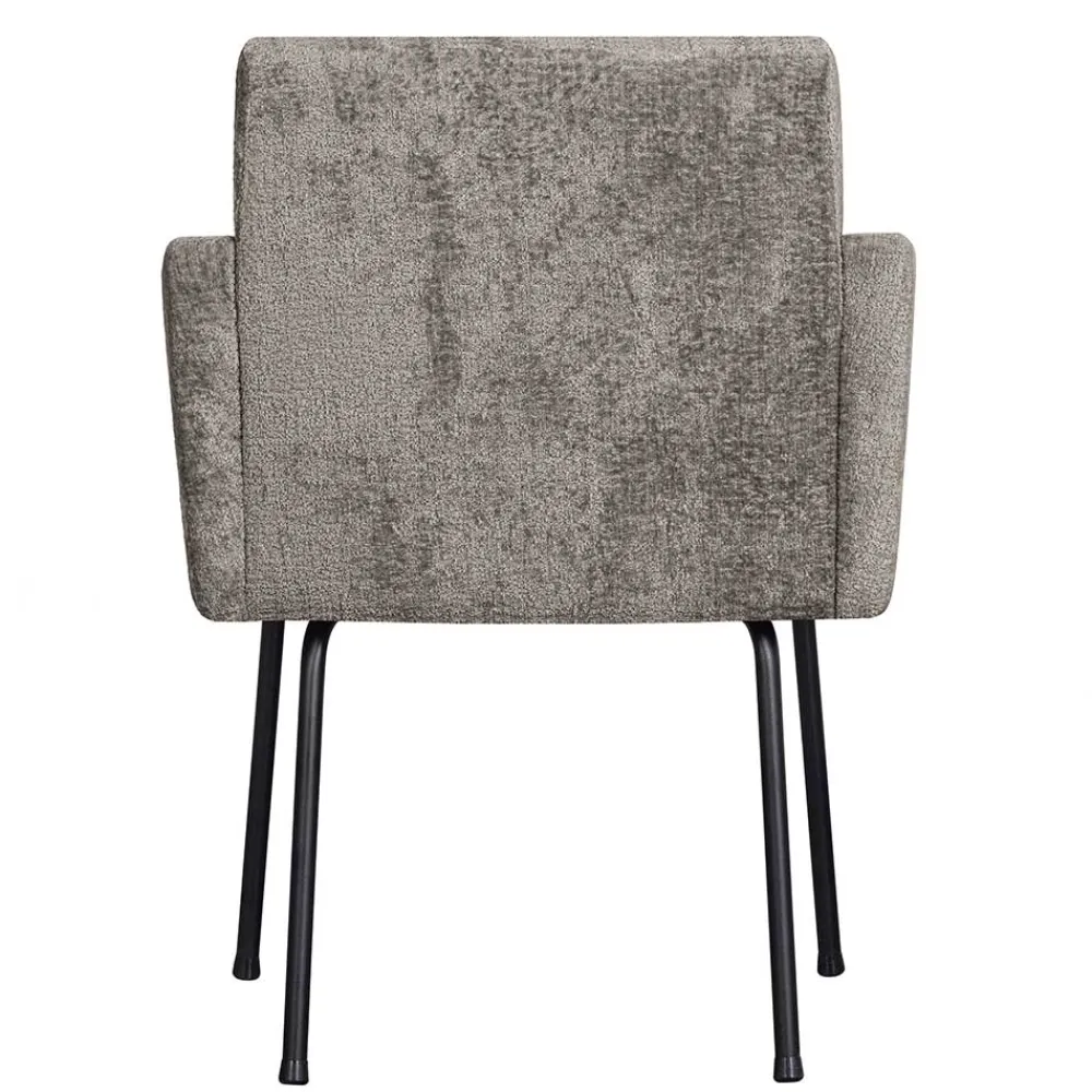 Wohnen Schwarze Möbel|Graue Möbel*Armlehnenstuhl in Taupe Webstoff - Kalindo (2er Set)