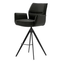 Wohnen Barhocker|Sessel & Hocker*Armlehnen-Tresenstühle aus Echtleder - Delamaro (2er Set)