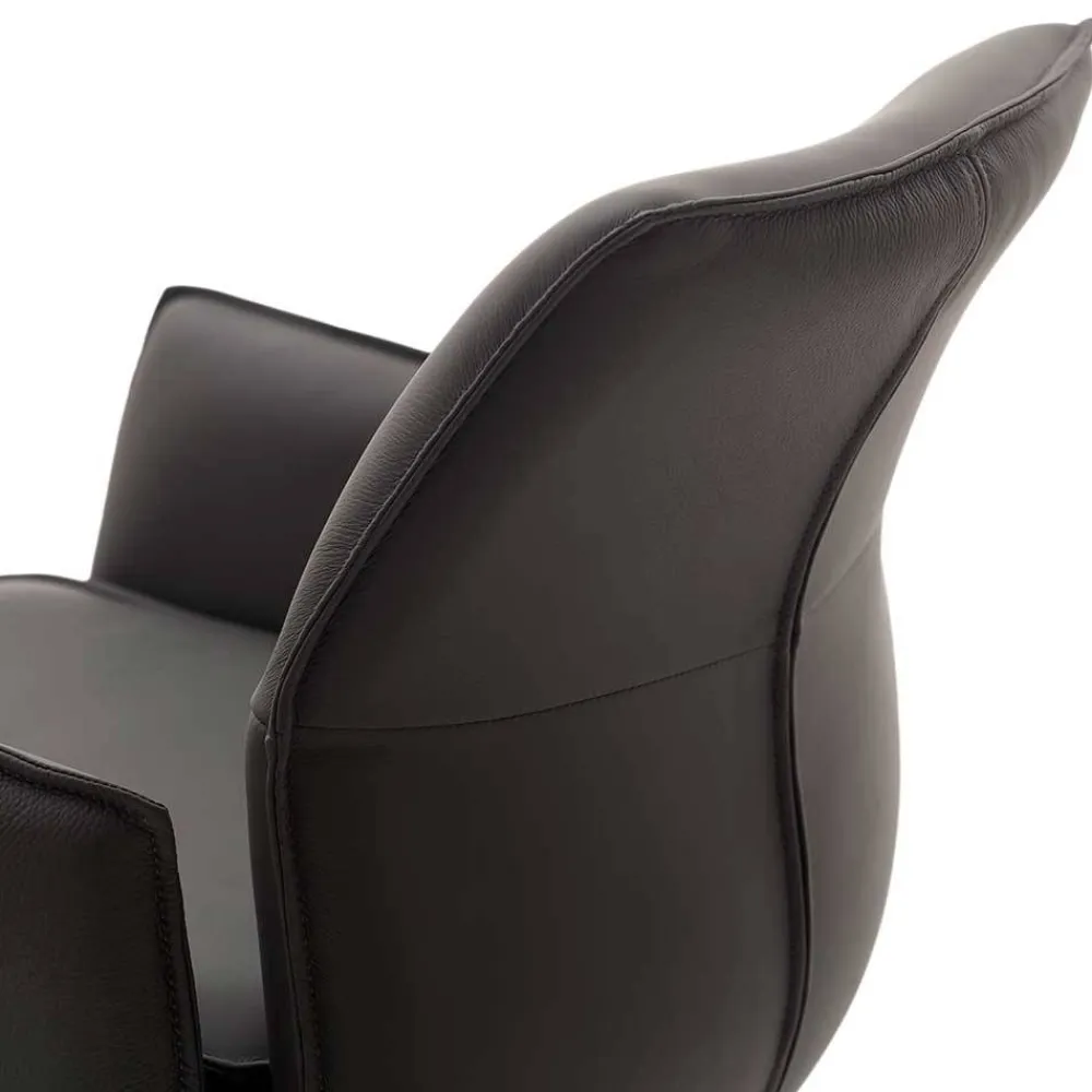 Wohnen Barhocker|Sessel & Hocker*Armlehnen-Tresenstühle aus Echtleder - Delamaro (2er Set)