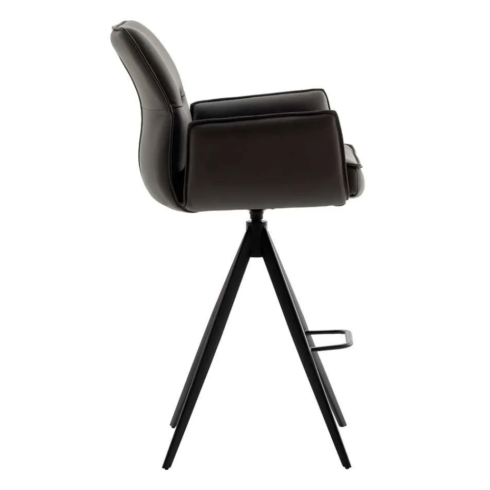 Wohnen Barhocker|Sessel & Hocker*Armlehnen-Tresenstühle aus Echtleder - Delamaro (2er Set)