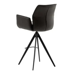 Wohnen Barhocker|Sessel & Hocker*Armlehnen-Tresenstühle aus Echtleder - Delamaro (2er Set)