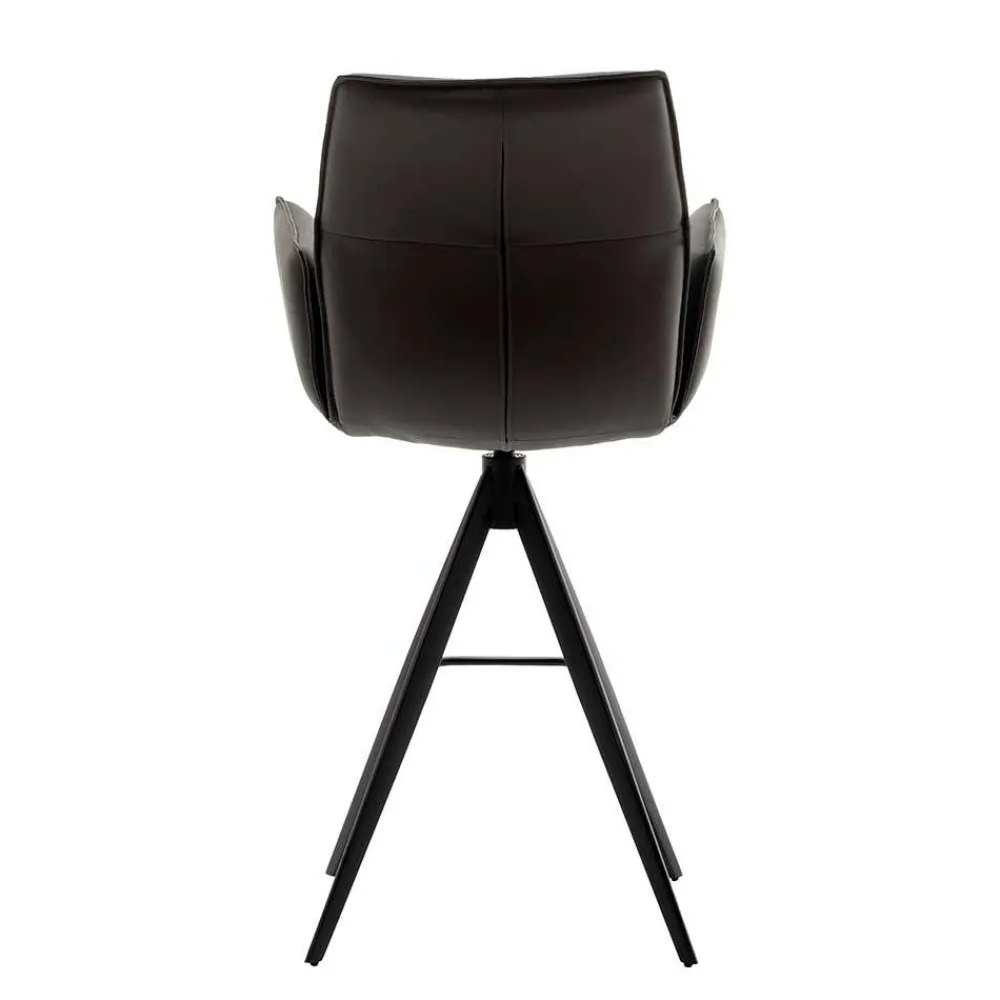 Wohnen Barhocker|Sessel & Hocker*Armlehnen-Tresenstühle aus Echtleder - Delamaro (2er Set)