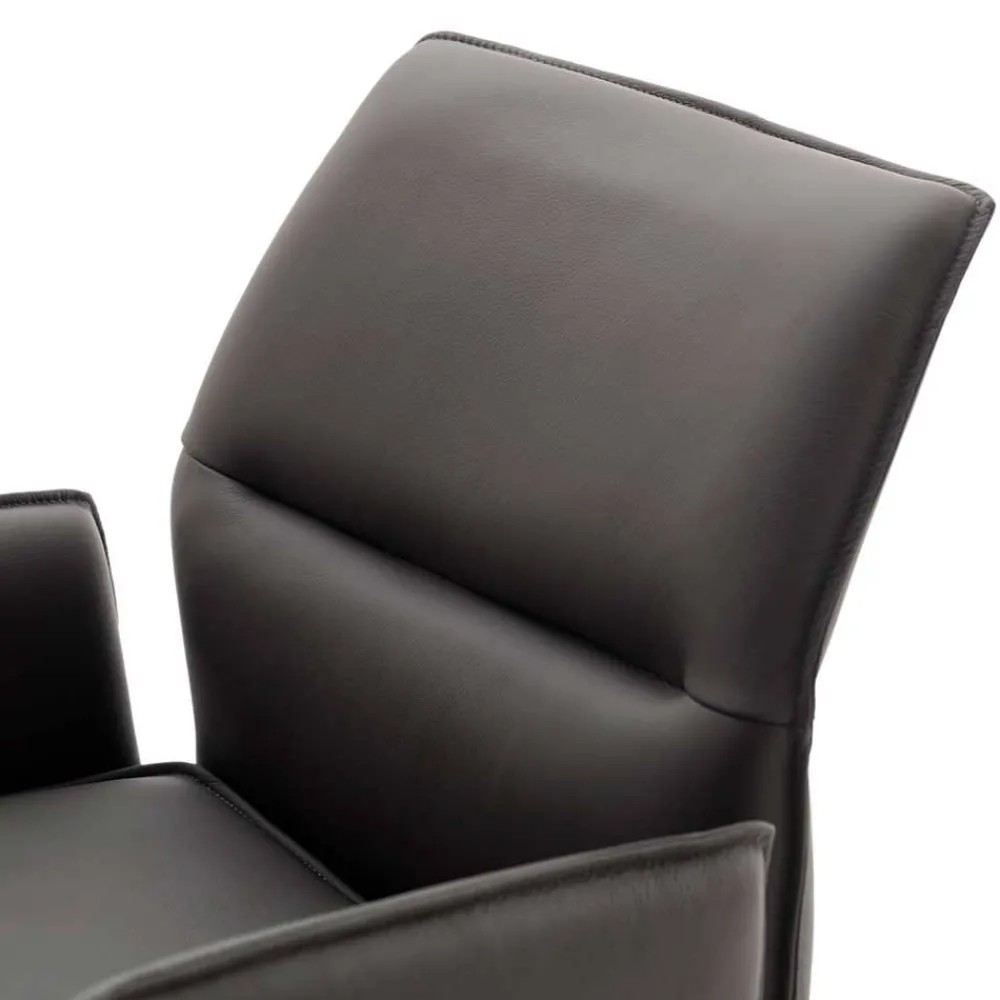 Wohnen Barhocker|Sessel & Hocker*Armlehnen-Tresenstühle aus Echtleder - Delamaro (2er Set)