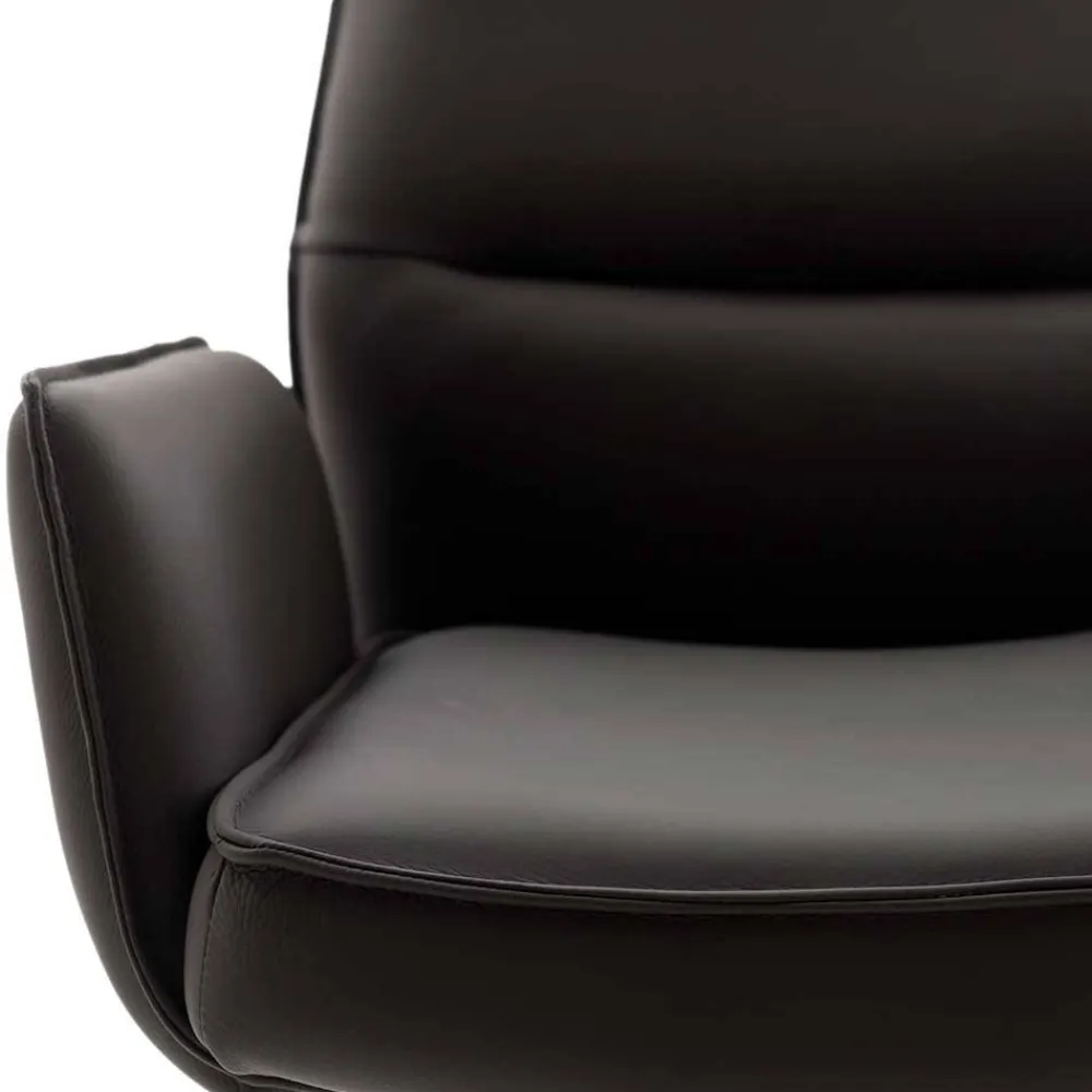 Wohnen Barhocker|Sessel & Hocker*Armlehnen-Tresenstühle aus Echtleder - Delamaro (2er Set)