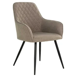 Wohnen Armlehnstühle in Graubraun Stoff - Vojeco (2er Set)