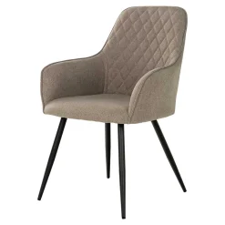 Wohnen Armlehnstühle in Graubraun Stoff - Vojeco (2er Set)