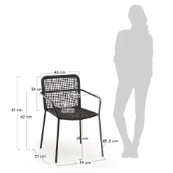 Wohnen Armlehnstuhl aus Kordel Geflecht - Osbry (4er Set)