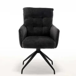 Wohnen Armlehnstuhl in Anthrazit Chenille - Emgo (2er Set)