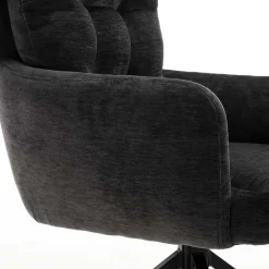 Wohnen Armlehnstuhl in Anthrazit Chenille - Emgo (2er Set)