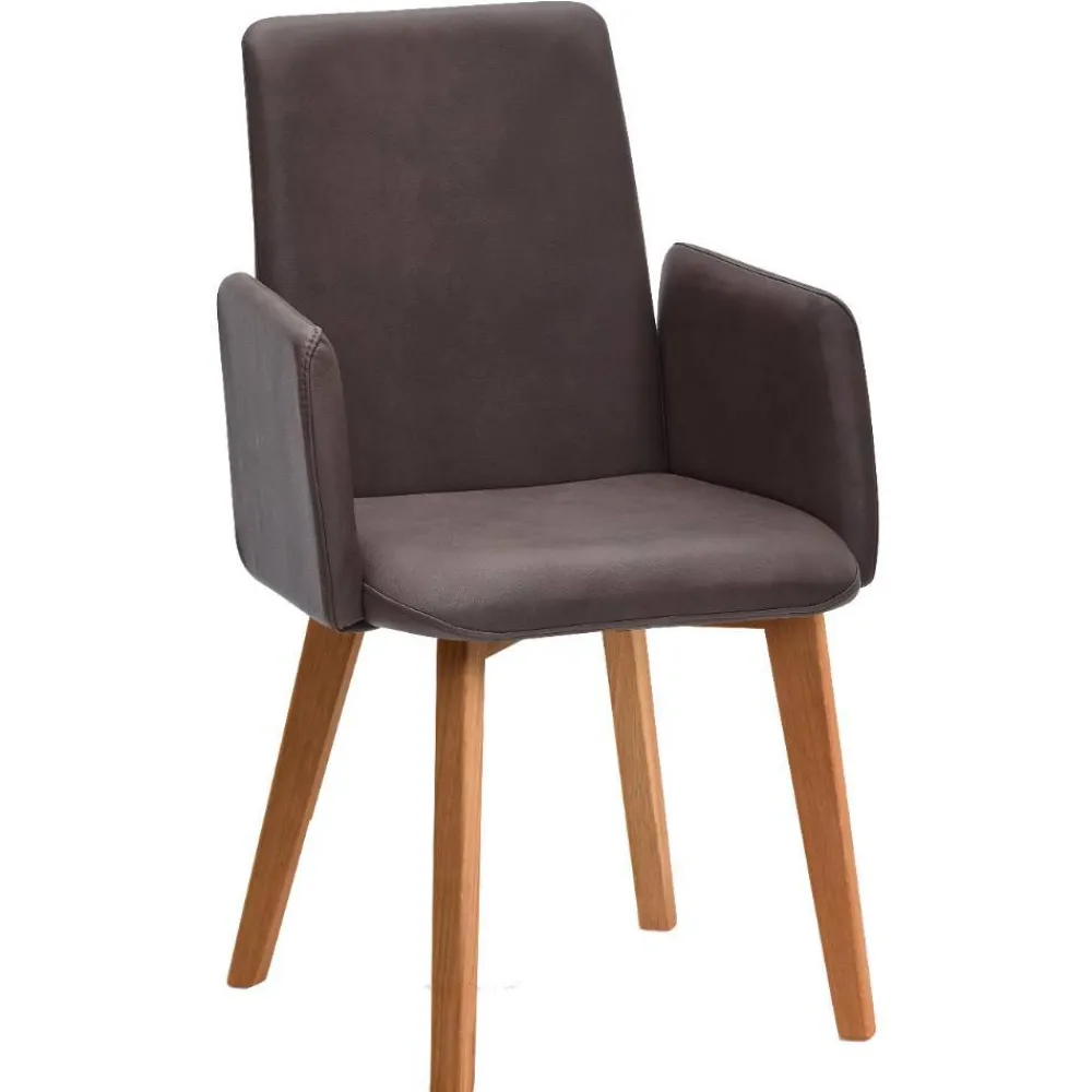 Wohnen Armlehnstuhl in Dunkelbraun und Wildeiche - Sagavi